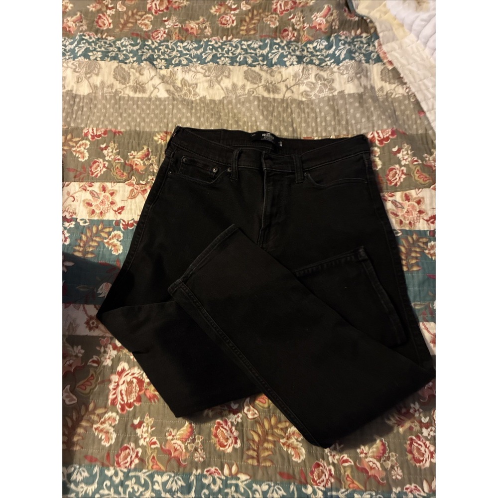 holister jeans black slim straight strech 32X30 Look St Measurements